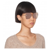 Miu Miu - Miu Miu Manière Sunglasses - Square - Silver Rose Gold - Sunglasses - Miu Miu Eyewear