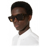 Valentino - Squared Acetate Frame Sunglasses with Stud - Brown Havana - Valentino Eyewear