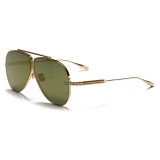 Valentino - Pilot Titanium Frame Sunglasses with Stud - Light Gold Gradient Green - Valentino Eyewear