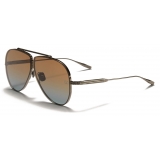 Valentino - Pilot Titanium Frame Sunglasses with Stud - Black Brown Blue Gradient - Valentino Eyewear