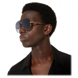 Valentino - Pilot Titanium Frame Sunglasses with Stud - Rose Gold Black Grey Gradient - Valentino Eyewear