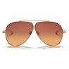 Valentino - Pilot Titanium Frame Sunglasses with Stud - Gold Violet Orange Gradient - Valentino Eyewear