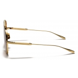 Valentino - Pilot Titanium Frame Sunglasses with Stud - Gold Violet Orange Gradient - Valentino Eyewear