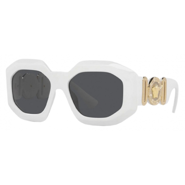 Versace - Occhiale da Sole Squadrati Maxi Medusa Biggie - Bianco - Occhiali da Sole - Versace Eyewear