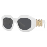 Versace - Occhiale da Sole Squadrati Maxi Medusa Biggie - Bianco - Occhiali da Sole - Versace Eyewear