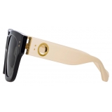 Linda Farrow - Amber D-Frame Sunglasses in Black and Cream - LFL1001C5SUN - Linda Farrow Eyewear