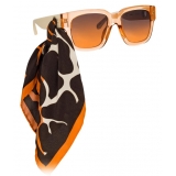 Linda Farrow - Occhiali da Sole D-Frame Amber in Arancione - LFL1001C4SUN - Linda Farrow Eyewear