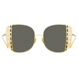 Linda Farrow - Amelia Oversized Sunglasses in Yellow Gold- LFL1003C2SUN - Linda Farrow Eyewear