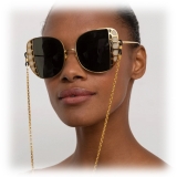 Linda Farrow - Amelia Oversized Sunglasses in Yellow Gold- LFL1003C1SUN - Linda Farrow Eyewear