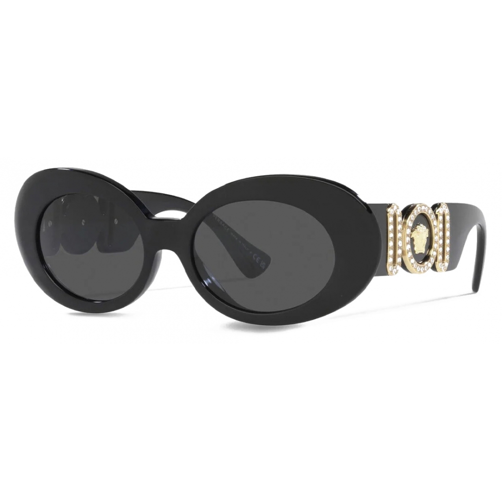 Versace - Sunglasses Medusa Biggie Oval - Black - Sunglasses - Versace ...