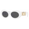 Versace - Occhiale da Sole Ovali Medusa Biggie - Bianco - Occhiali da Sole - Versace Eyewear