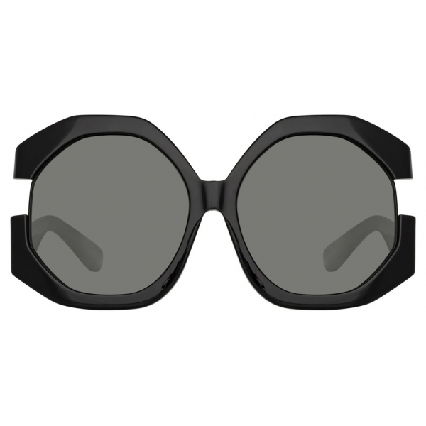 Linda Farrow - Bardot Oversized Sunglasses in Black - LFL1071C1SUN - Linda Farrow Eyewear