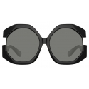 Linda Farrow - Bardot Oversized Sunglasses in Black - LFL1071C1SUN - Linda Farrow Eyewear