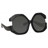 Linda Farrow - Bardot Oversized Sunglasses in Black - LFL1071C1SUN - Linda Farrow Eyewear