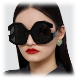 Linda Farrow - Bardot Oversized Sunglasses in Black - LFL1071C1SUN - Linda Farrow Eyewear