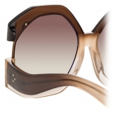 Linda Farrow - Bardot Oversized Sunglasses in Brown - LFL1071C4SUN - Linda Farrow Eyewear