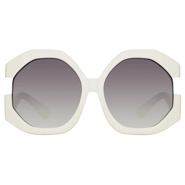 Linda Farrow - Occhiali da Sole Oversized Bardot in Bianco - LFL1071C3SUN - Linda Farrow Eyewear