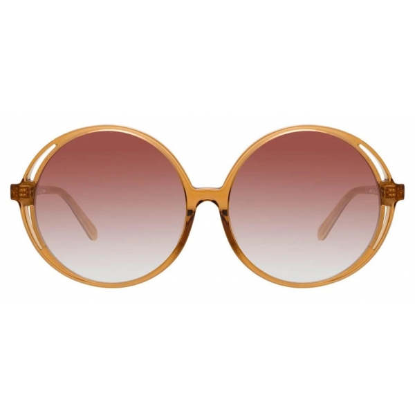 Linda Farrow - Bianca Round Sunglasses in Brown - LFL989C2SUN - Linda Farrow Eyewear