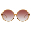 Linda Farrow - Bianca Round Sunglasses in Brown - LFL989C2SUN - Linda Farrow Eyewear