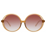 Linda Farrow - Bianca Round Sunglasses in Brown - LFL989C2SUN - Linda Farrow Eyewear