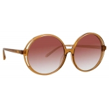 Linda Farrow - Bianca Round Sunglasses in Brown - LFL989C2SUN - Linda Farrow Eyewear