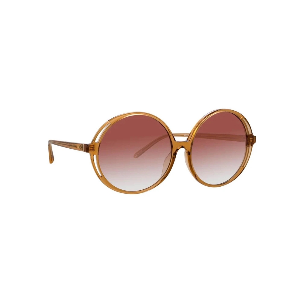 Linda Farrow - Bianca Round Sunglasses in Brown - LFL989C2SUN - Linda ...