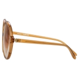 Linda Farrow - Bianca Round Sunglasses in Brown - LFL989C2SUN - Linda Farrow Eyewear