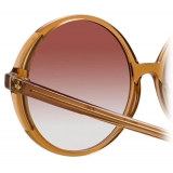 Linda Farrow - Bianca Round Sunglasses in Brown - LFL989C2SUN - Linda Farrow Eyewear