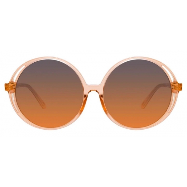 Linda Farrow - Bianca Round Sunglasses in Orange - LFL989C4SUN - Linda Farrow Eyewear