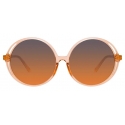 Linda Farrow - Bianca Round Sunglasses in Orange - LFL989C4SUN - Linda Farrow Eyewear