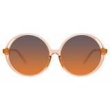 Linda Farrow - Bianca Round Sunglasses in Orange - LFL989C4SUN - Linda Farrow Eyewear