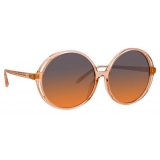 Linda Farrow - Bianca Round Sunglasses in Orange - LFL989C4SUN - Linda Farrow Eyewear