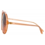 Linda Farrow - Bianca Round Sunglasses in Orange - LFL989C4SUN - Linda Farrow Eyewear