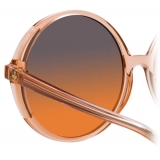 Linda Farrow - Bianca Round Sunglasses in Orange - LFL989C4SUN - Linda Farrow Eyewear