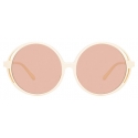 Linda Farrow - Bianca Round Sunglasses in White - LFL989C3SUN - Linda Farrow Eyewear