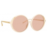 Linda Farrow - Bianca Round Sunglasses in White - LFL989C3SUN - Linda Farrow Eyewear