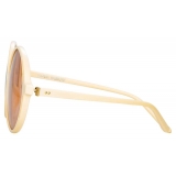 Linda Farrow - Bianca Round Sunglasses in White - LFL989C3SUN - Linda Farrow Eyewear