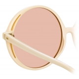 Linda Farrow - Bianca Round Sunglasses in White - LFL989C3SUN - Linda Farrow Eyewear