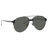 Linda Farrow - Brooks Aviator Sunglasses in Nickel - LFL1041C3SUN - Linda Farrow Eyewear