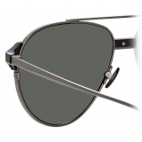 Linda Farrow - Brooks Aviator Sunglasses in Nickel - LFL1041C3SUN - Linda Farrow Eyewear