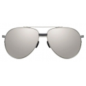 Linda Farrow - Brooks Aviator Sunglasses in White Gold and Silver - LFL1041C2SUN - Linda Farrow Eyewear