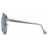 Linda Farrow - Brooks Aviator Sunglasses in White Gold and Silver - LFL1041C2SUN - Linda Farrow Eyewear