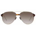 Linda Farrow - Brooks Aviator Sunglasses in Yellow Gold - LFL1041C6SUN - Linda Farrow Eyewear