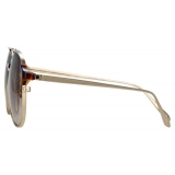 Linda Farrow - Brooks Aviator Sunglasses in Yellow Gold - LFL1041C6SUN - Linda Farrow Eyewear