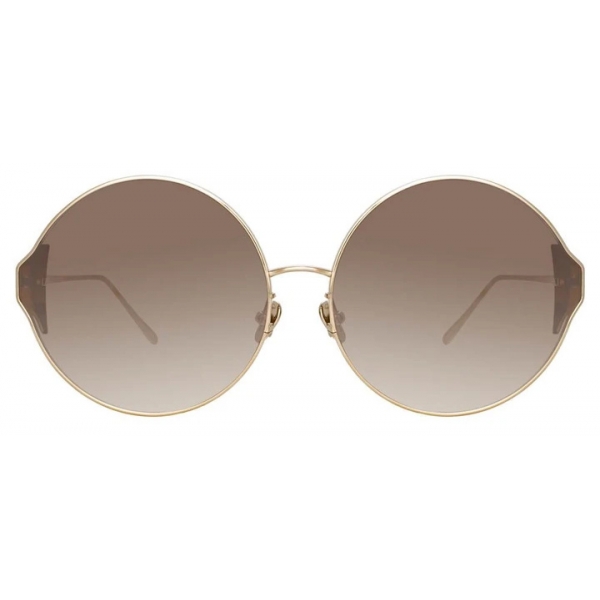 Linda Farrow - Carousel Round Sunglasses in Yellow Gold - LFL896C9SUN - Linda Farrow Eyewear