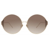 Linda Farrow - Carousel Round Sunglasses in Yellow Gold - LFL896C9SUN - Linda Farrow Eyewear