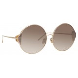 Linda Farrow - Carousel Round Sunglasses in Yellow Gold - LFL896C9SUN - Linda Farrow Eyewear