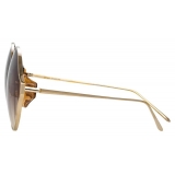 Linda Farrow - Carousel Round Sunglasses in Yellow Gold - LFL896C9SUN - Linda Farrow Eyewear