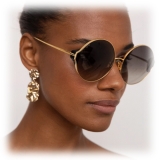 Linda Farrow - Carousel Round Sunglasses in Yellow Gold - LFL896C9SUN - Linda Farrow Eyewear