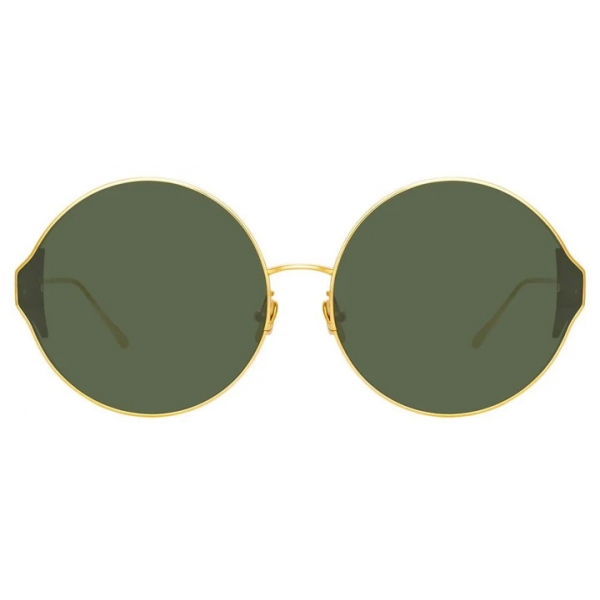 Linda Farrow - Carousel Round Sunglasses in Yellow Gold - LFL896C10SUN - Linda Farrow Eyewear